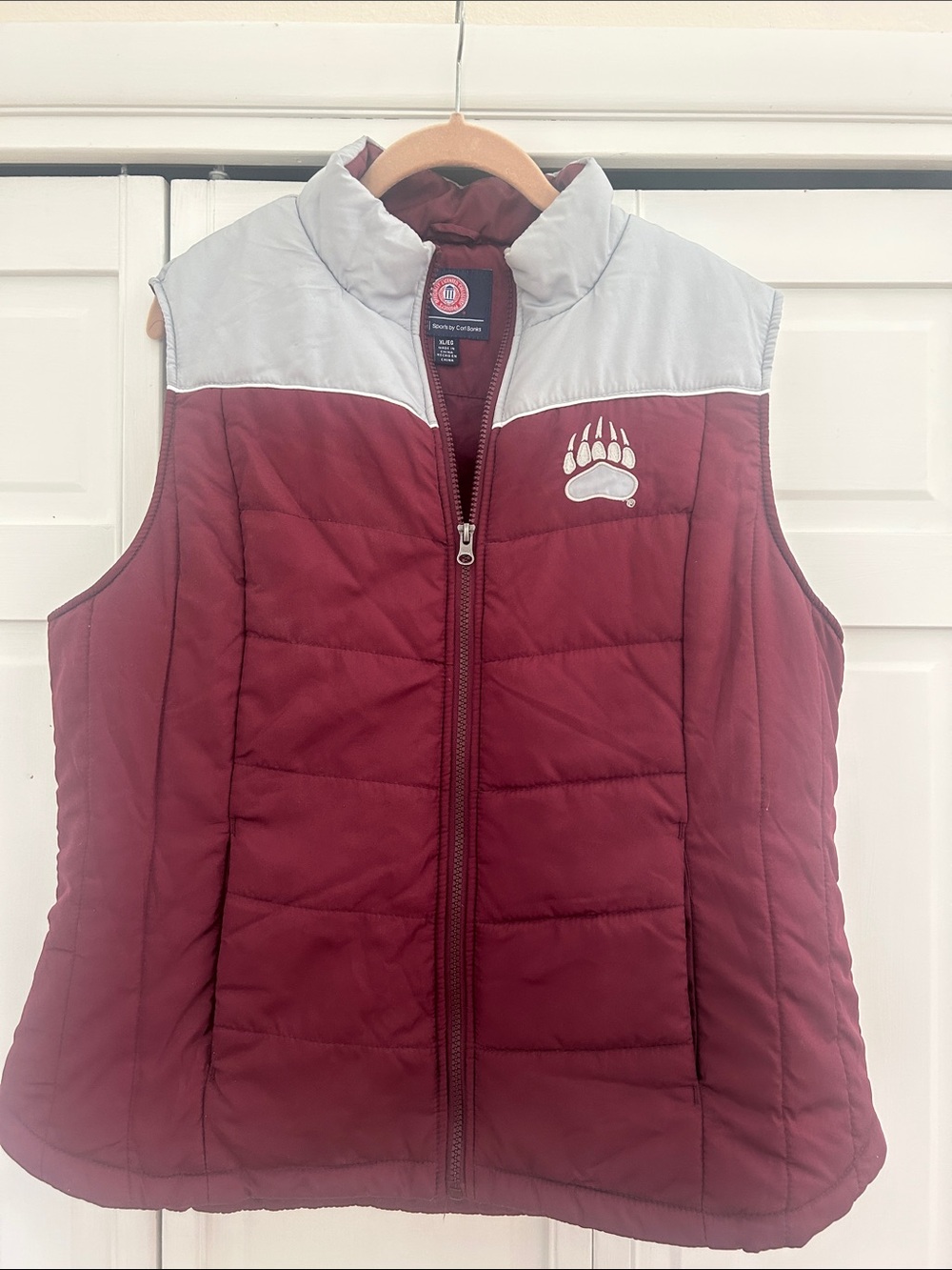 University of Montana Women's Maroon & Light Gray Quilted Vest